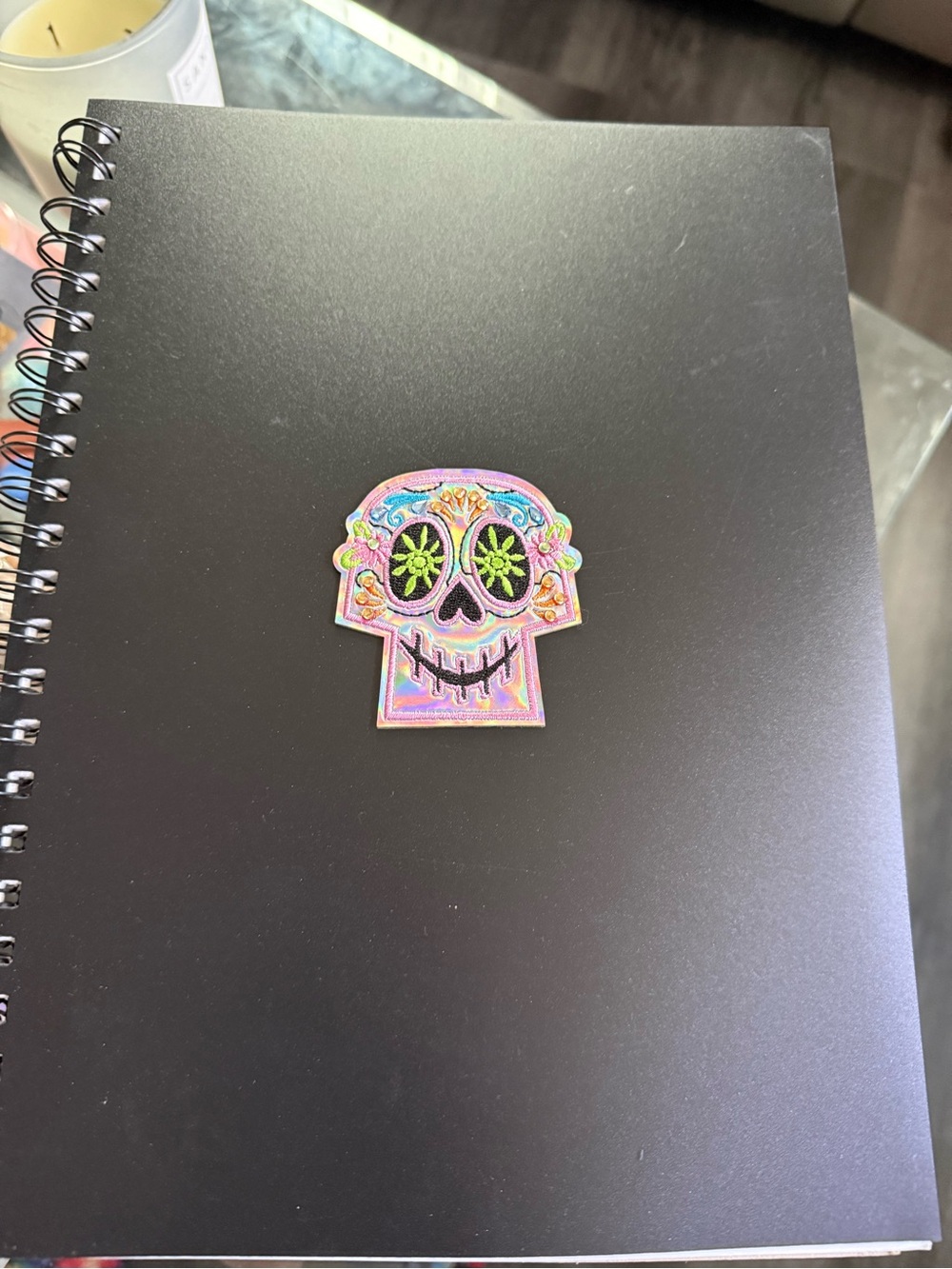 Disney Colorful Sugar Skull Holographic sticky patch & 1 subject notebook